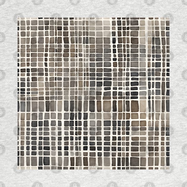 Brown and Beige Abstract Grid Pattern by craftydesigns